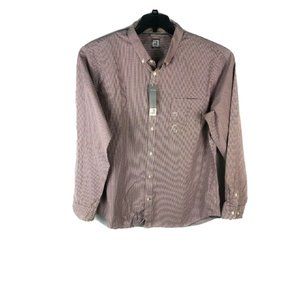 JCP Men's 2XL XXL Long Sleeve Button Red Black Check Cotton Casual Shirt A62